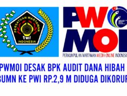 PWMOI DESAK BPK AUDIT DANA HIBAH BUMN KE PWI YANG DIDUGA DIKORUPSI RP.2,9 MILYAR