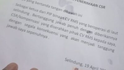 PIP Diperairan Selindung 4 Sekawan Tidak Memberikan Konpensasi Ke Pihak Desa